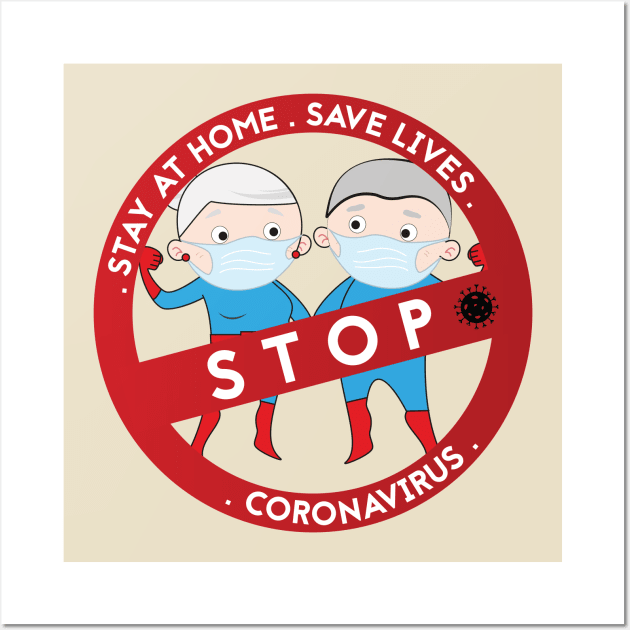 Stop coronavirus - seniors 1 Wall Art by grafart